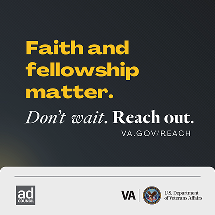 Gray background with text "faith and fellowship matter."