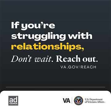 Gray background with text "If you're struggling with relationships, don't wait. Reach out."