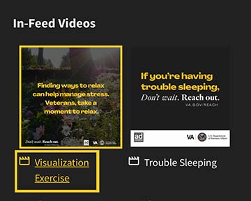 Yellow box outlining the title of the in-feed video.