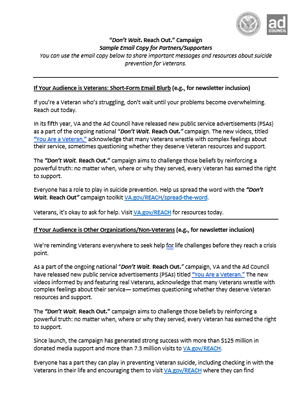 Email blurbs