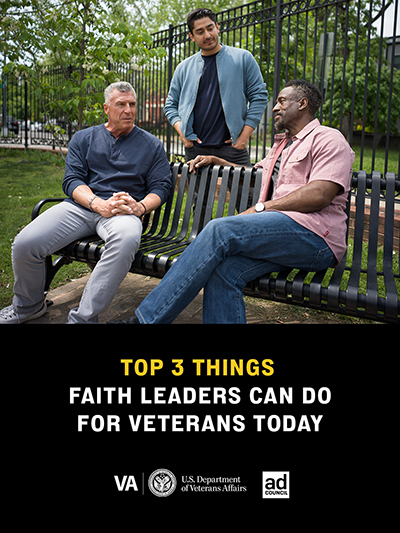 Three Veterans sitting outside talking
