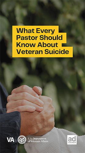 Hands holding with text "what every pastor should know about Veteran suicide"